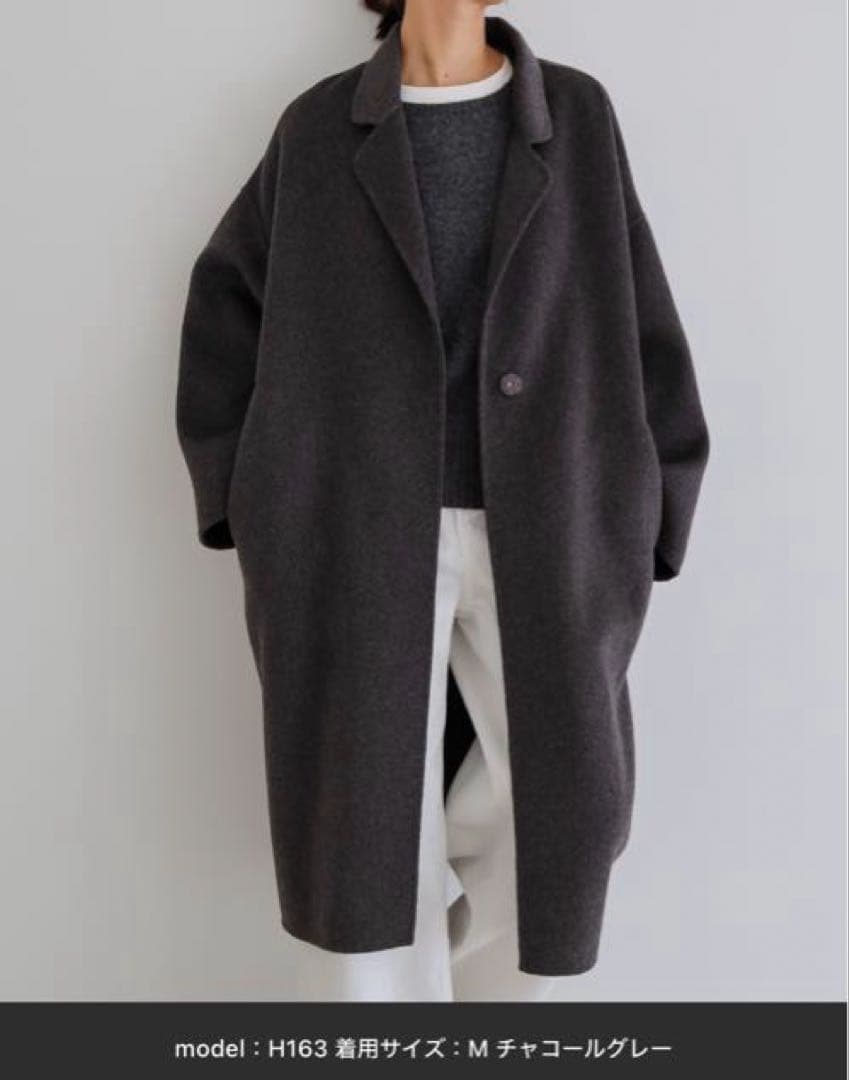 【新品】大人気 evernavyエバーネイビー リバーロングコクーンコート M