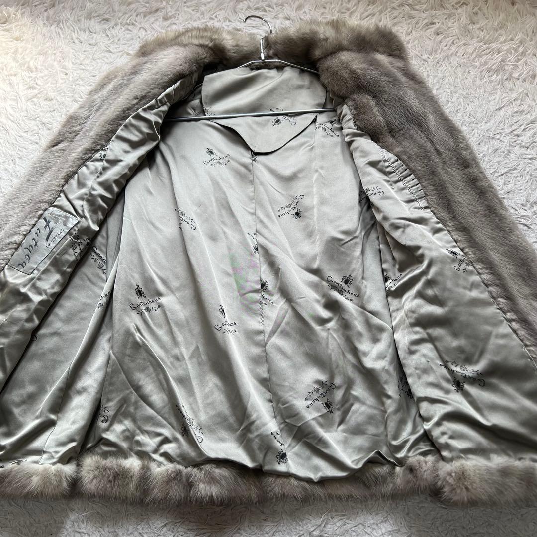 総丈70cm サファイアミンク リアルファーコート 本毛皮 毛並み◎ 色味◎