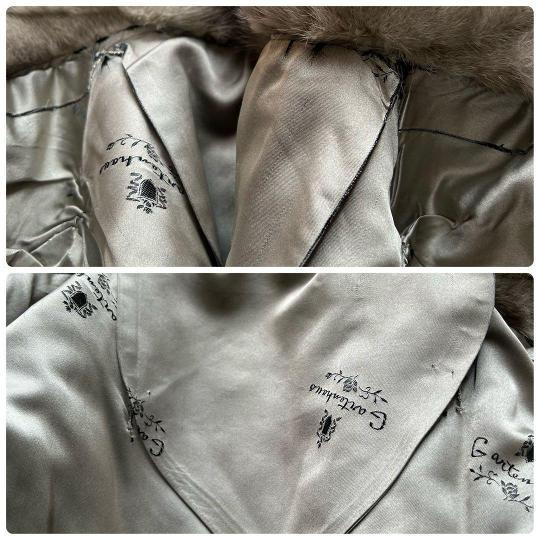 総丈70cm サファイアミンク リアルファーコート 本毛皮 毛並み◎ 色味◎