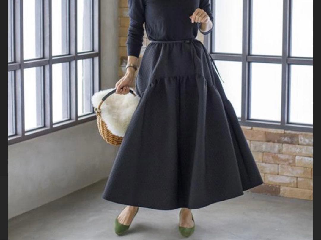 ブルレア　ジャガードスカート　ブラック　36