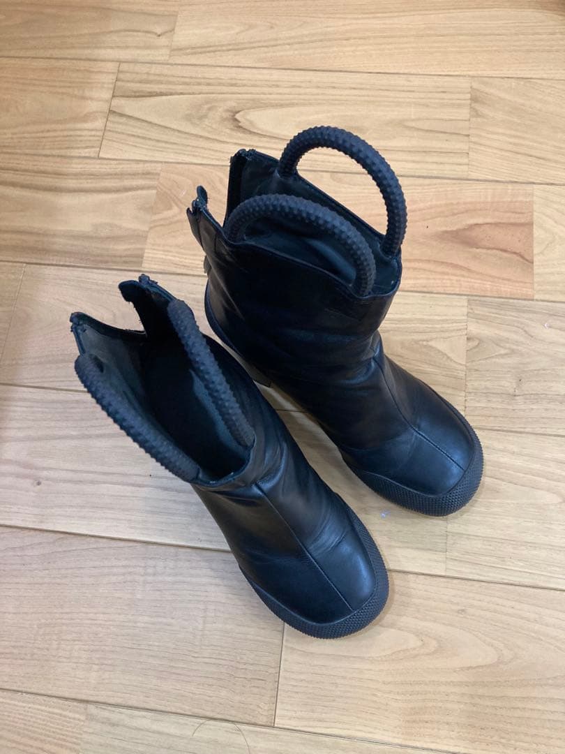 RANDOM IDENTITIES ブラック レザー ワークブーツ