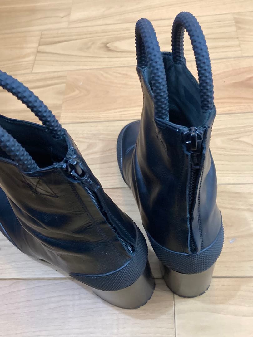 RANDOM IDENTITIES ブラック レザー ワークブーツ