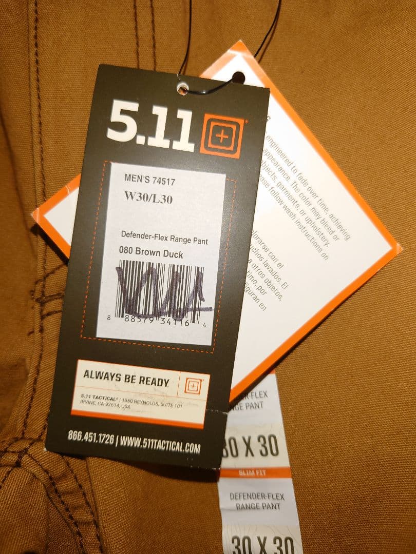 個人装備 Size30x30 5.11 DEFENDER-FLEX SLIM PANT