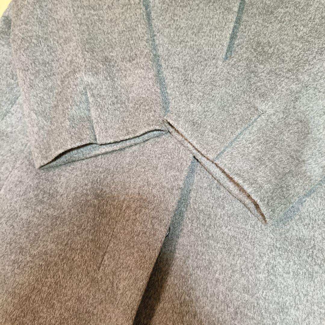 23区 カシミヤ100％ スタンドカラーコート 48 グレー 大きいサイズ 美品