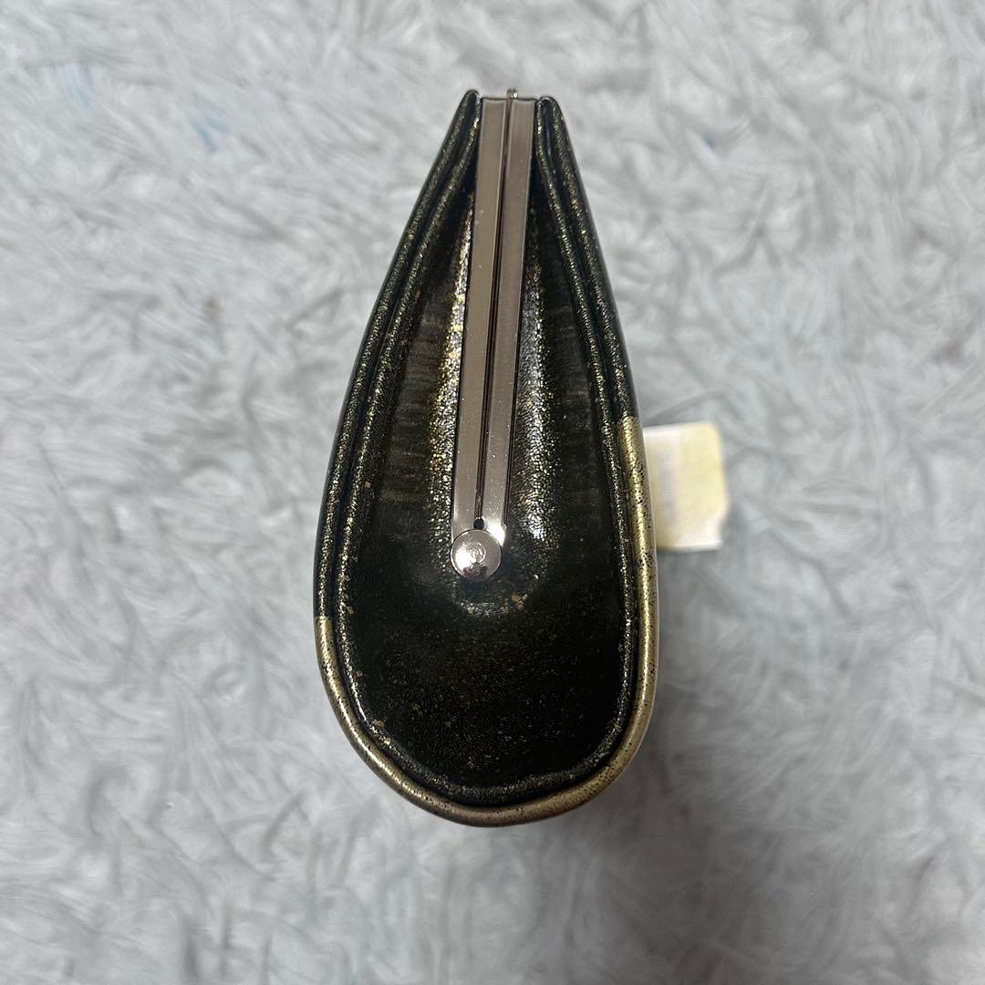 新品未使用　本革エナメル 草履バッグセット 金×深緑 手描き 和装　和服　成人式