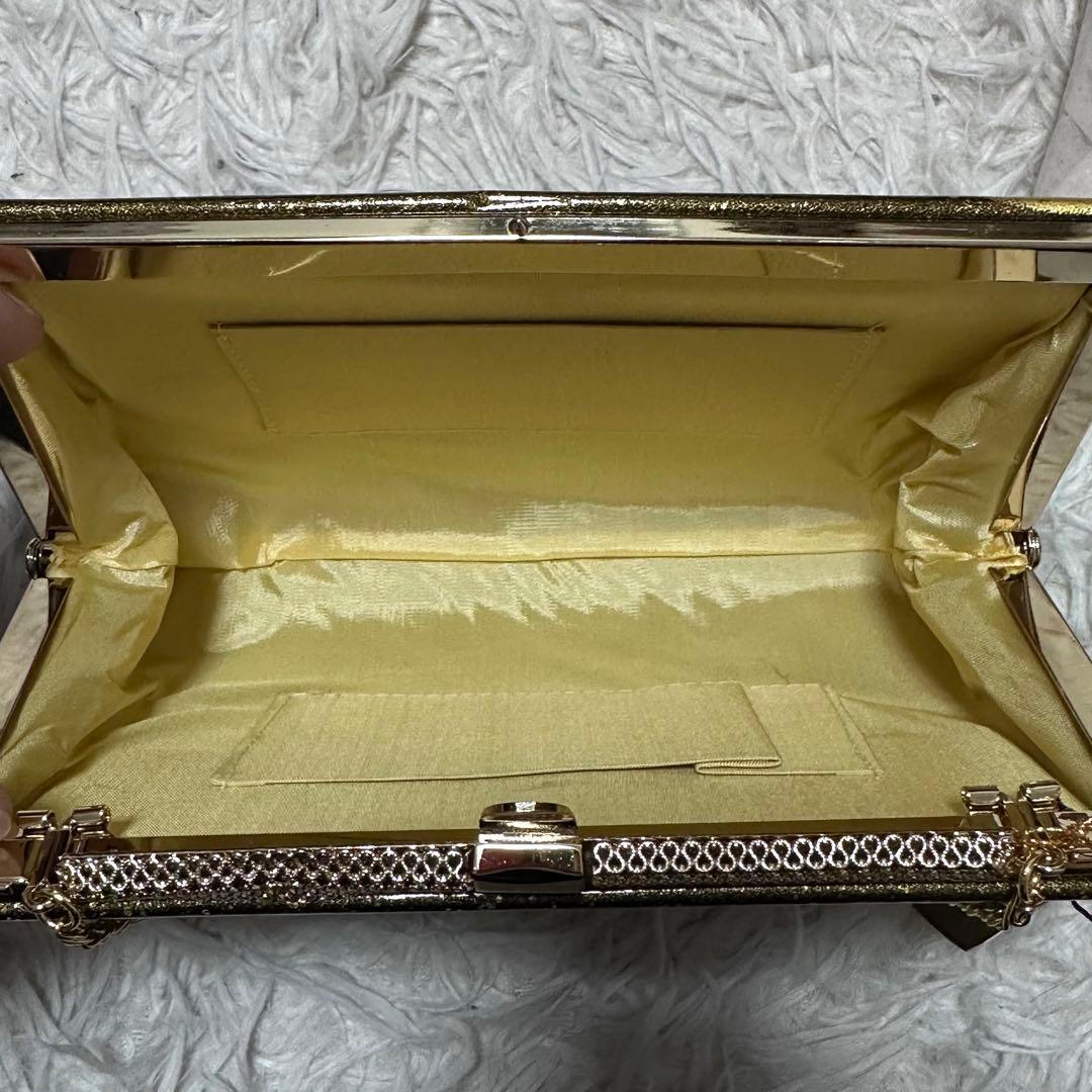 新品未使用　本革エナメル 草履バッグセット 金×深緑 手描き 和装　和服　成人式