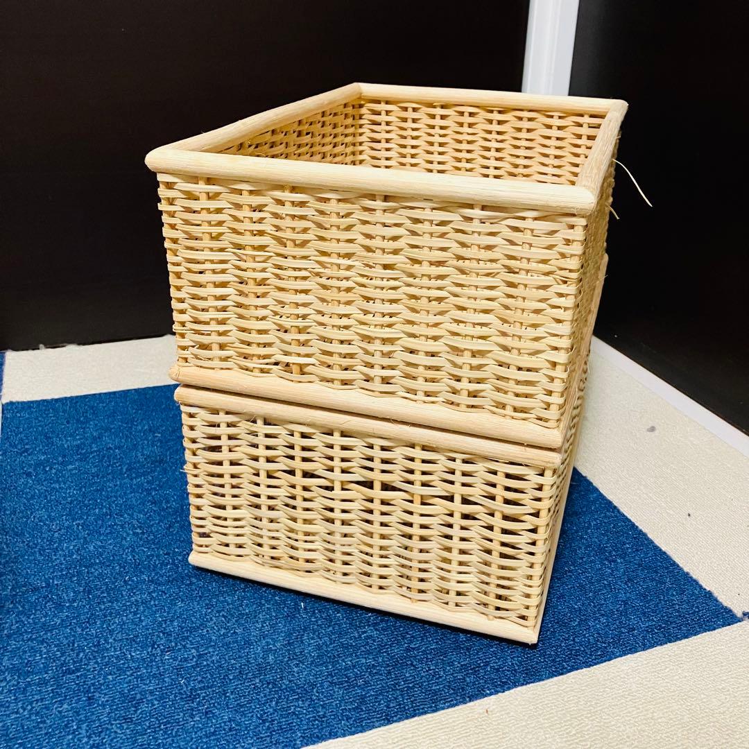 無印良品 重なるブリ剤バスケット 8個セット 長方形 廃盤 MUJI カゴ 収納