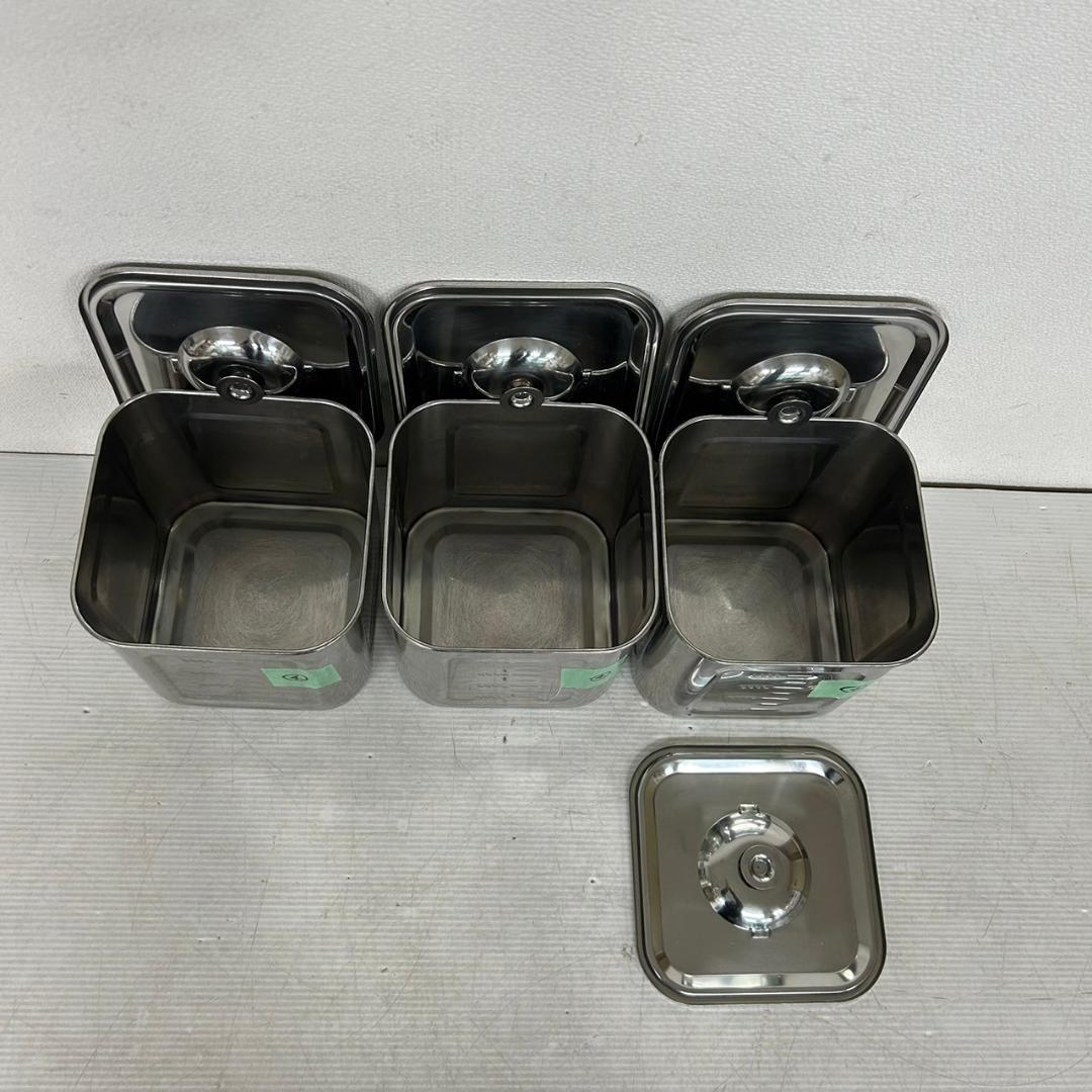 シルバーアロウ モリブデン 角キッチンポット ３個セット 18cm N0612