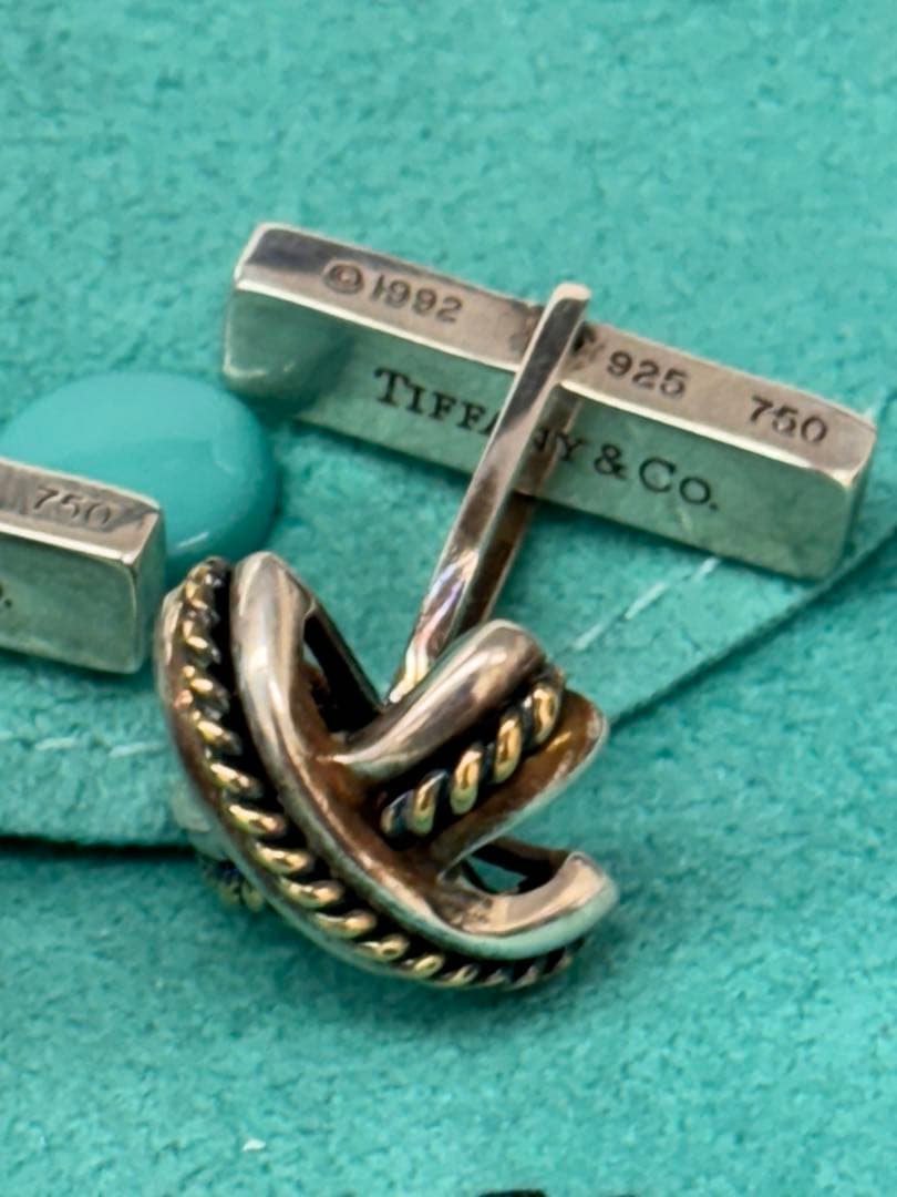 オールドティファニー　シグネチャー　ツイスト　カフス　925　750