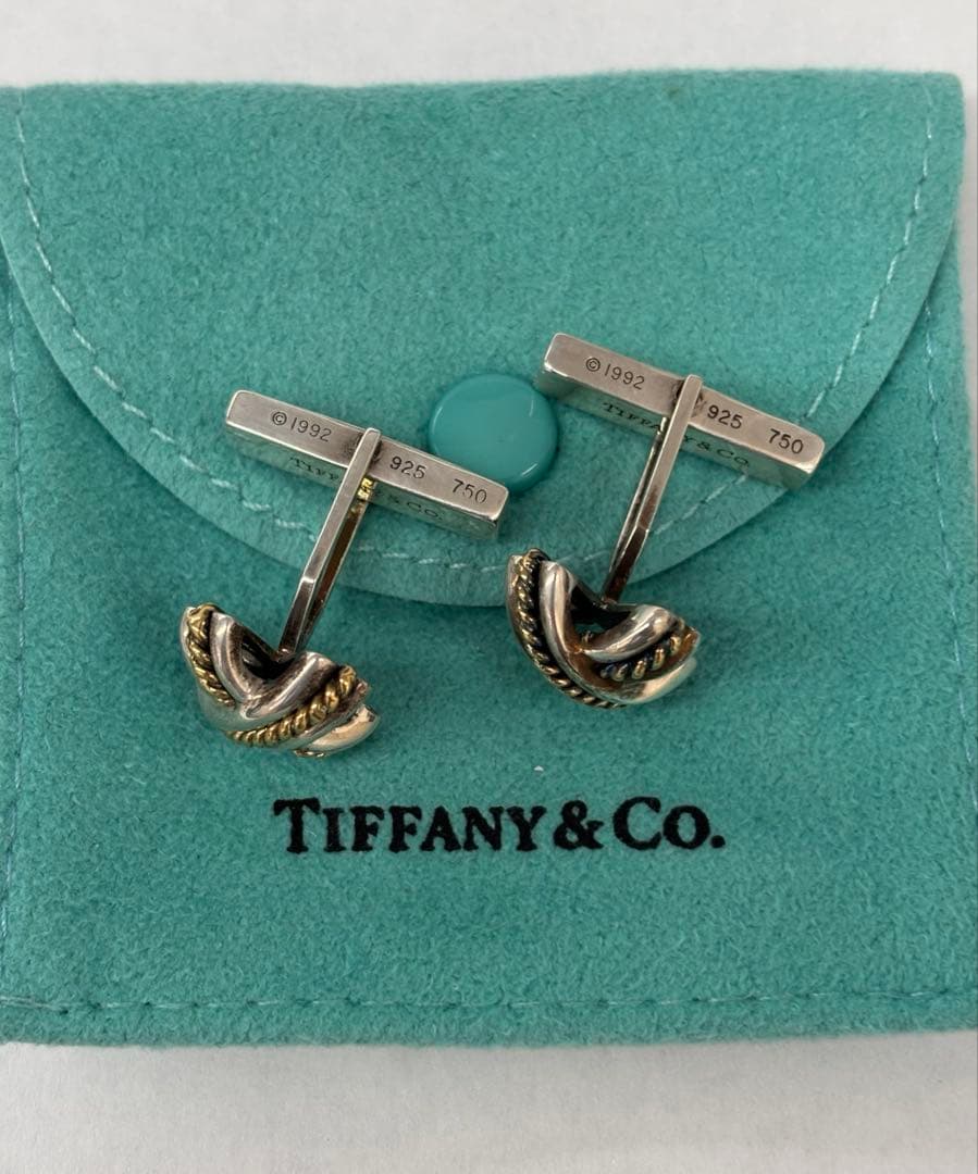 オールドティファニー　シグネチャー　ツイスト　カフス　925　750