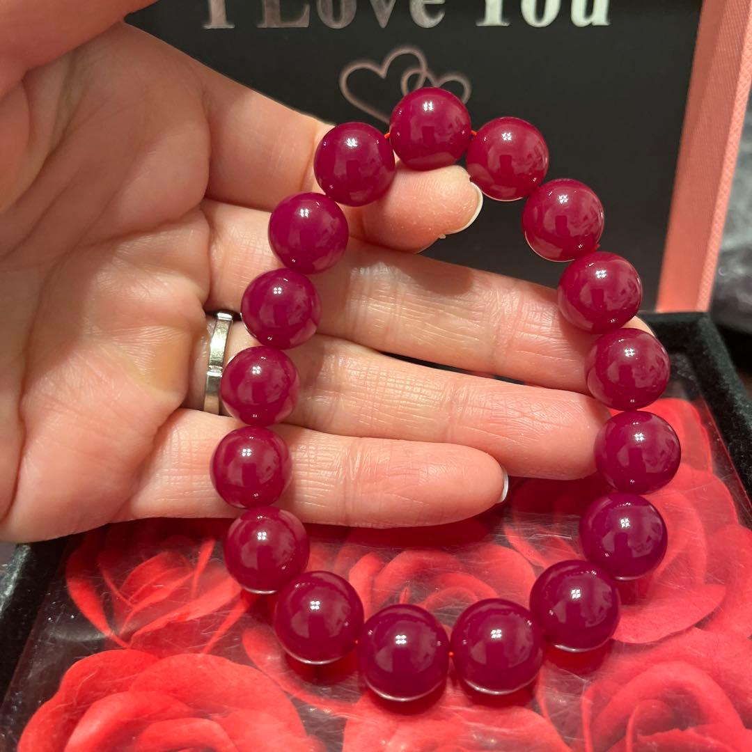 専用　天然石ブレスレット　ミャンマー産　ルビー　大玉