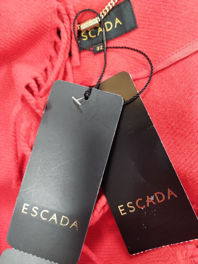 新品未使用タグ付 ESCADA エスカーダ ウールコート フリンジ 32