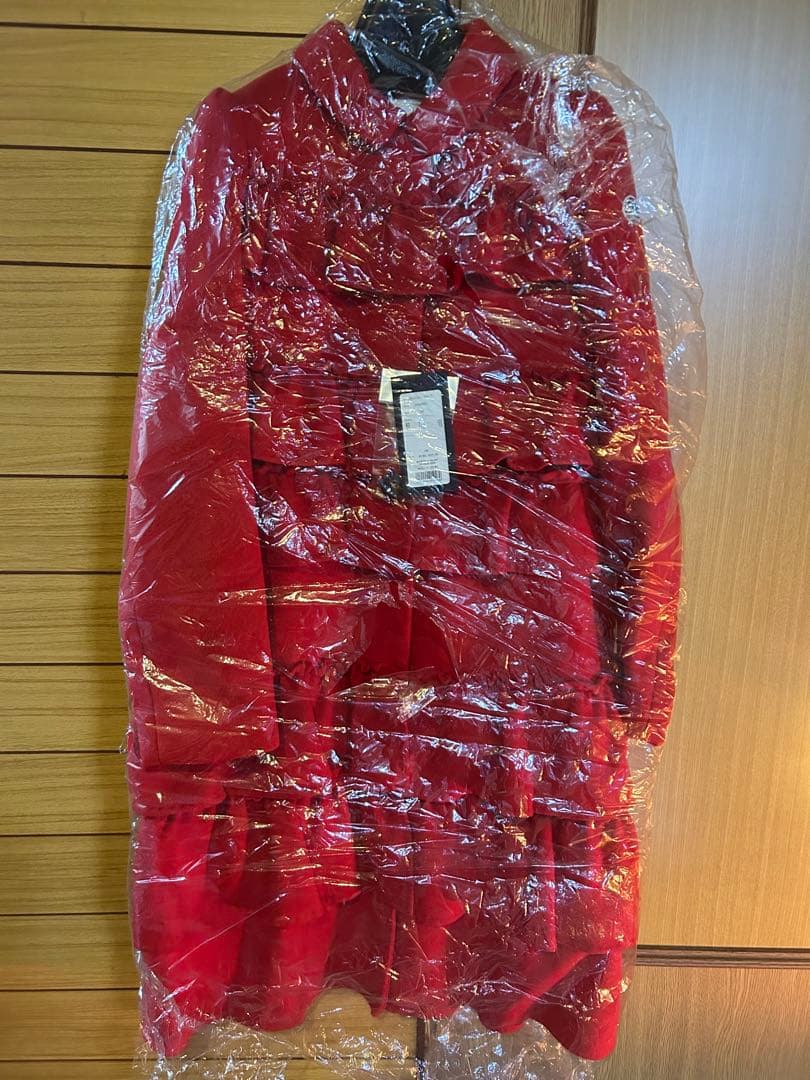 ね*こ様 ボーダーズアットバルコニー　フリルコート赤S新品