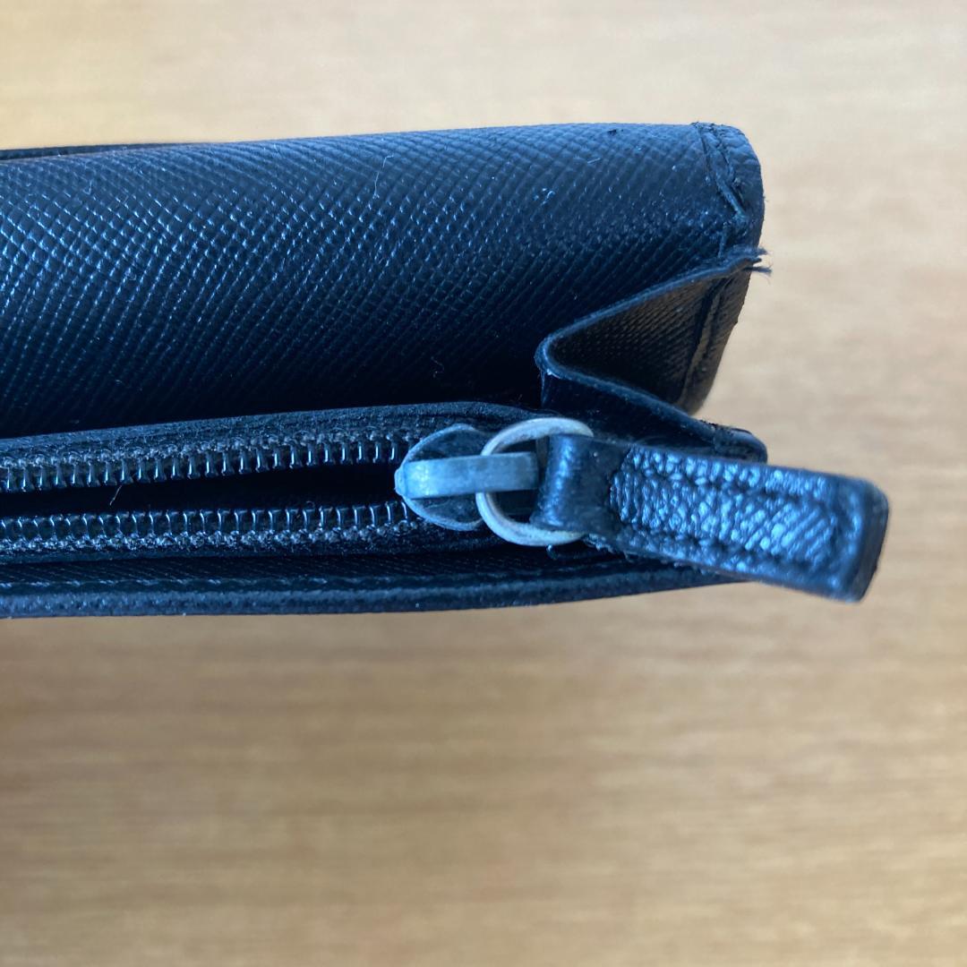 PRADA プラダ サフィアーノレザー フラップ式 長財布 ブラック