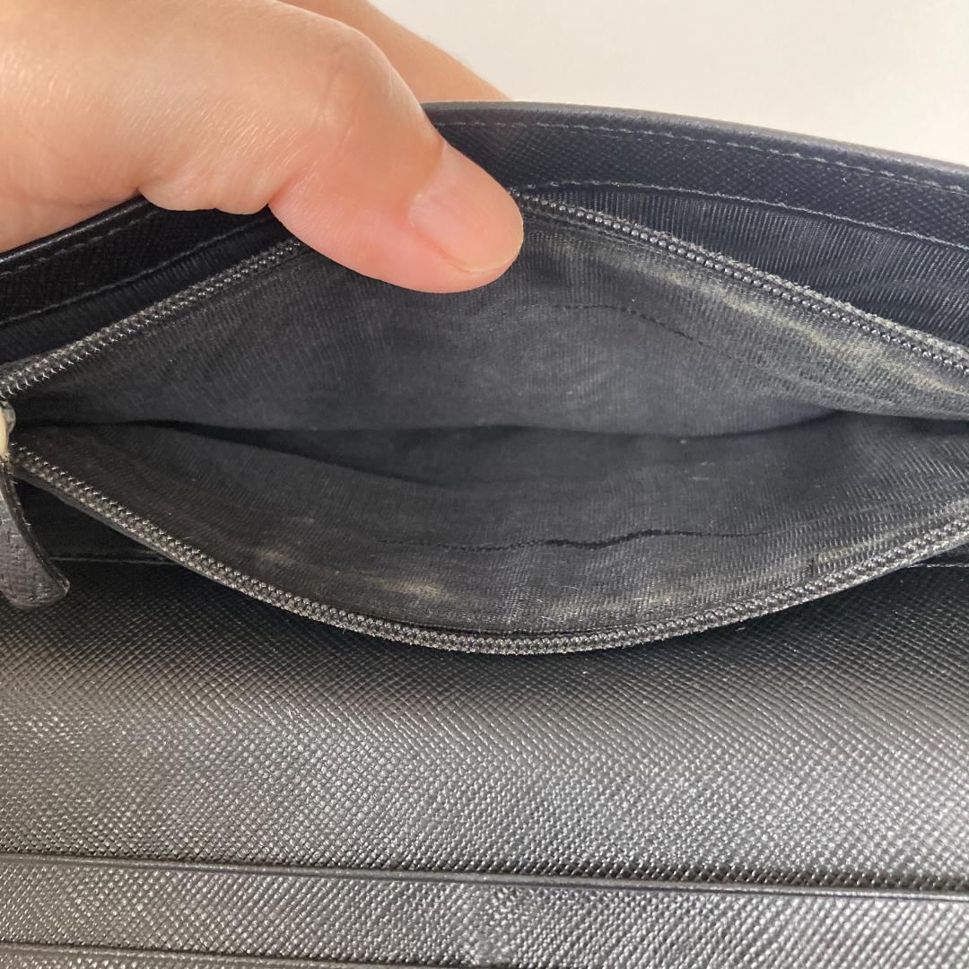 PRADA プラダ サフィアーノレザー フラップ式 長財布 ブラック