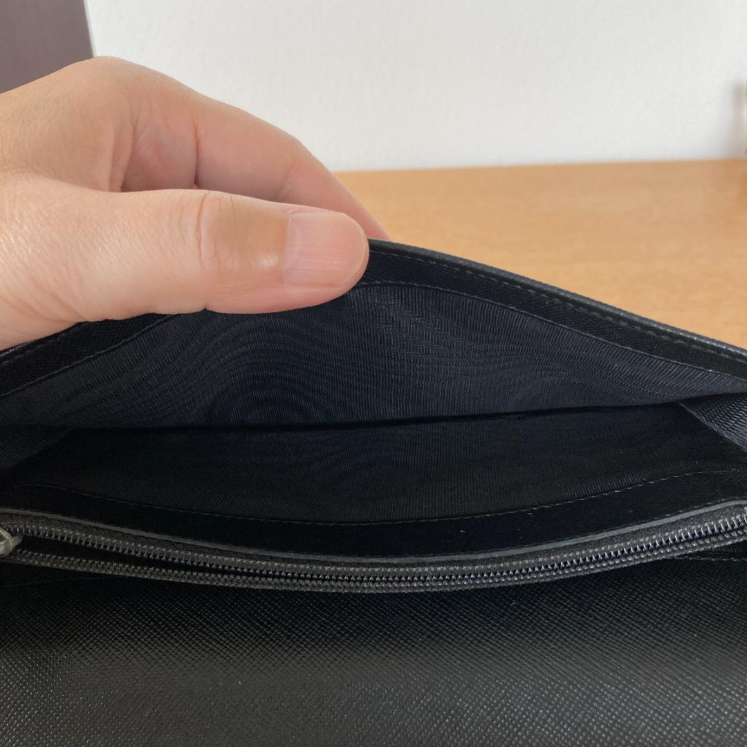 PRADA プラダ サフィアーノレザー フラップ式 長財布 ブラック