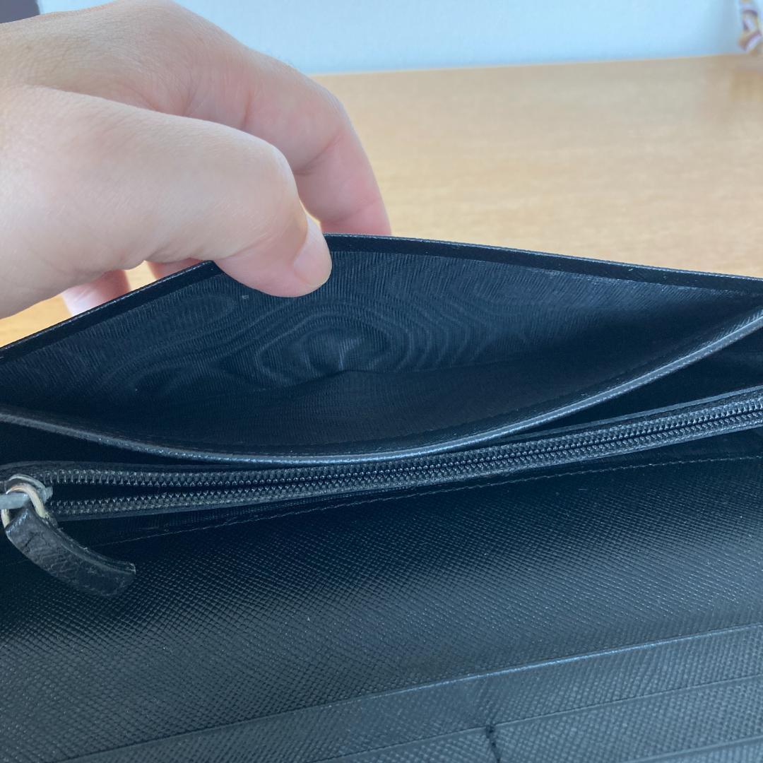 PRADA プラダ サフィアーノレザー フラップ式 長財布 ブラック