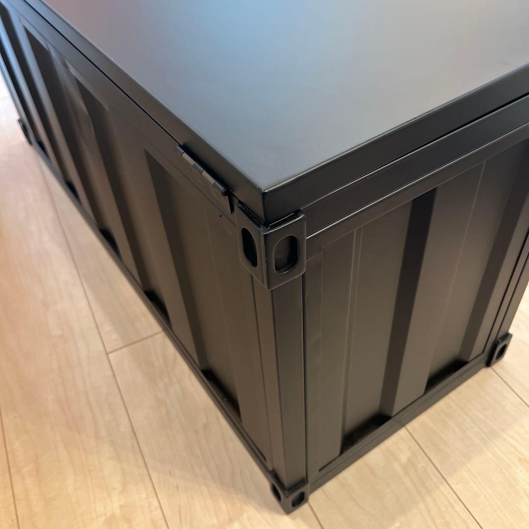 未使用！大容量 スチール製 収納ボックス 蓋付き 完成品！ブラック