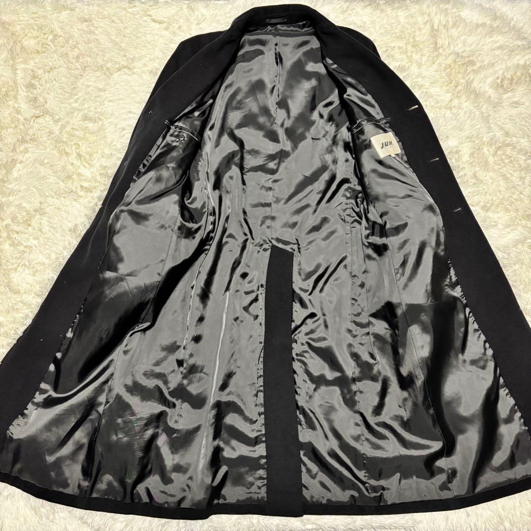 【JUNMEN】ウール90% マキシ丈チェスターコート 日本製 ブラック M