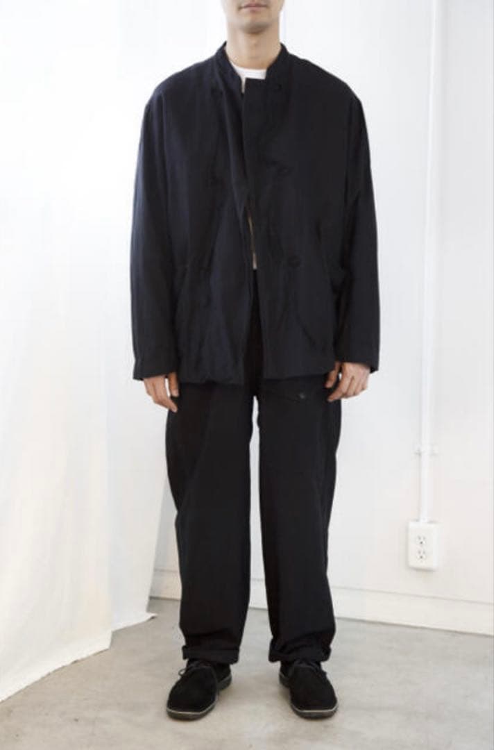 【美品】COMOLI 20AWコットンサテンスタンドカラーセットアップ サイズ3