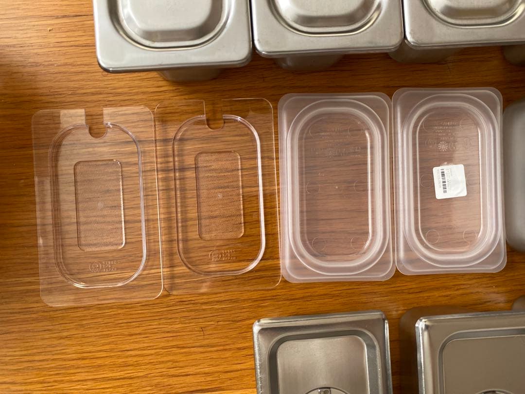 業務用ステンレス　ホテルパン1/9サイズ17点　蓋21点　計38点セット