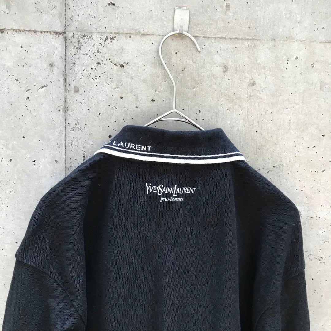 Yves Saint Laurent 長袖 ポロシャツ ロゴ 古着 ヴィンテージ