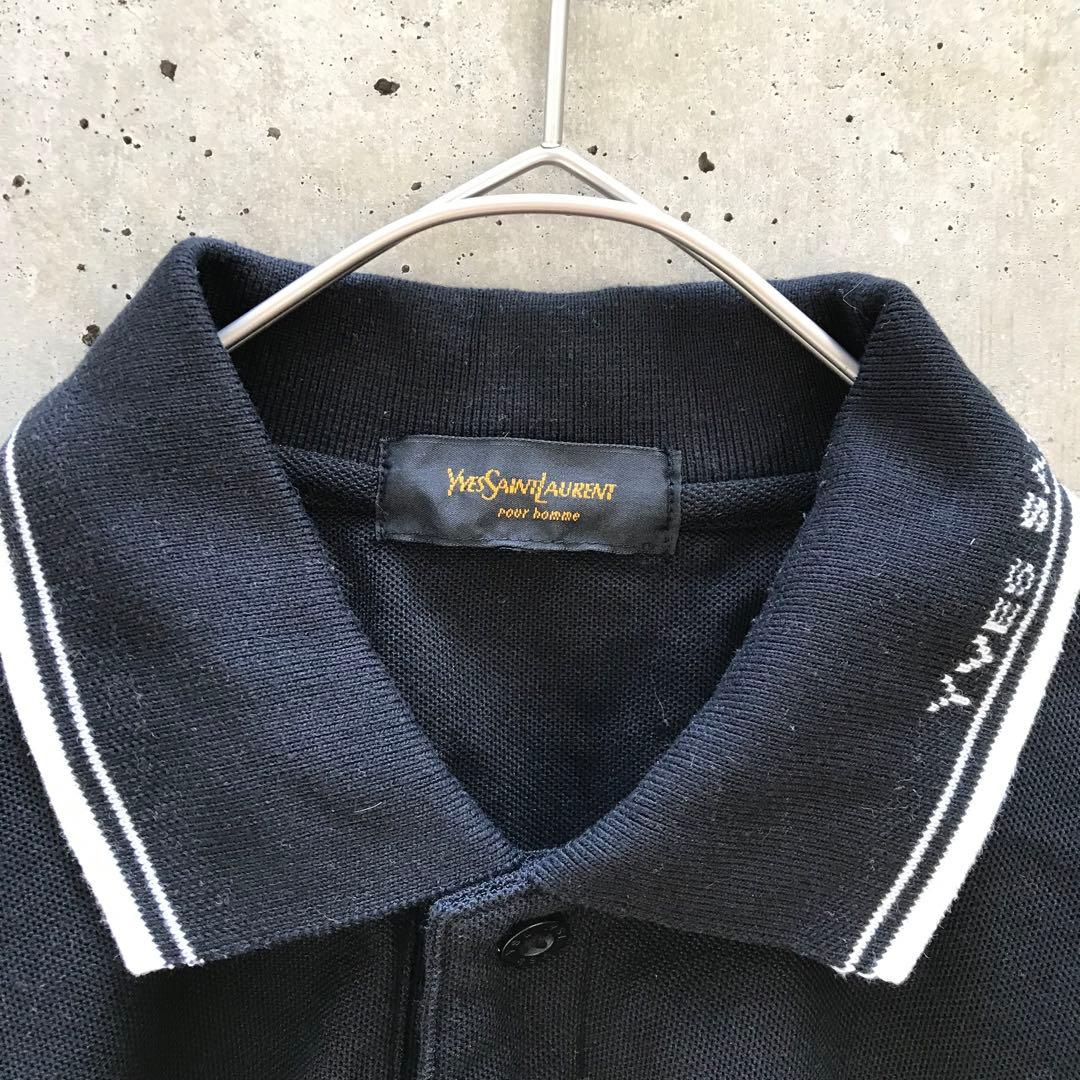 Yves Saint Laurent 長袖 ポロシャツ ロゴ 古着 ヴィンテージ