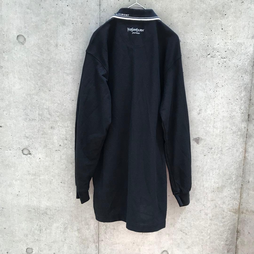 Yves Saint Laurent 長袖 ポロシャツ ロゴ 古着 ヴィンテージ