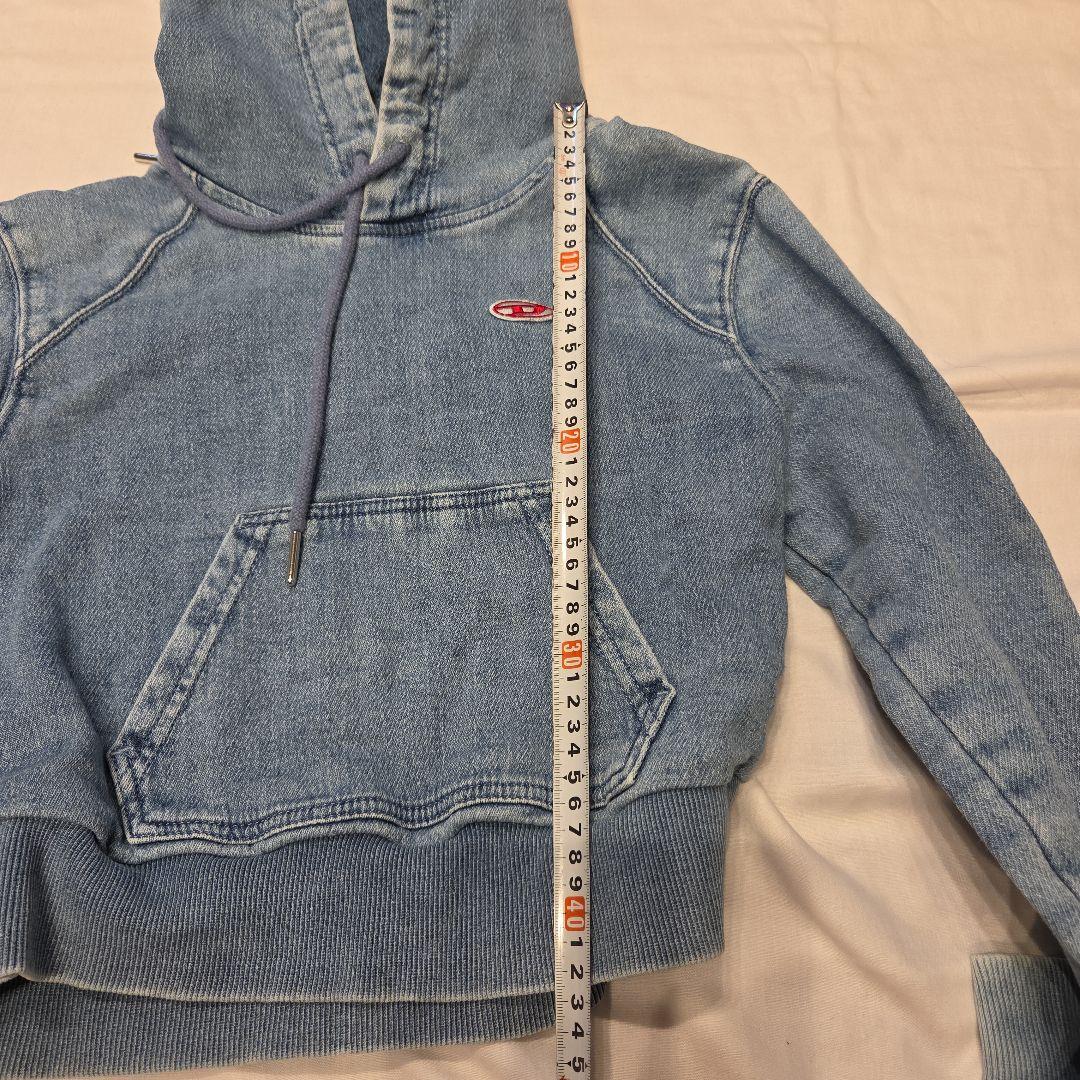 DIESEL　クロップドデニムフード付きパーカー S