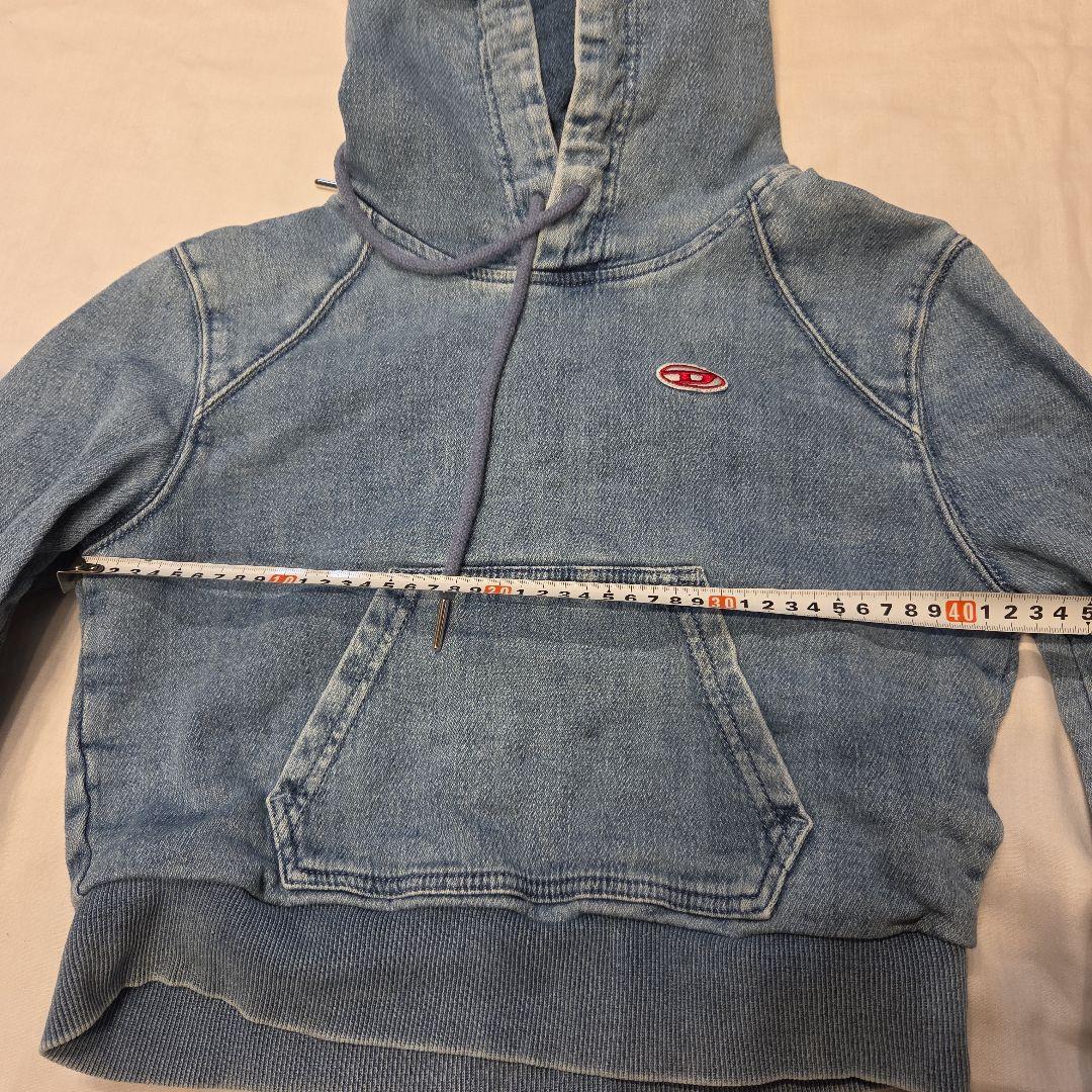 DIESEL　クロップドデニムフード付きパーカー S