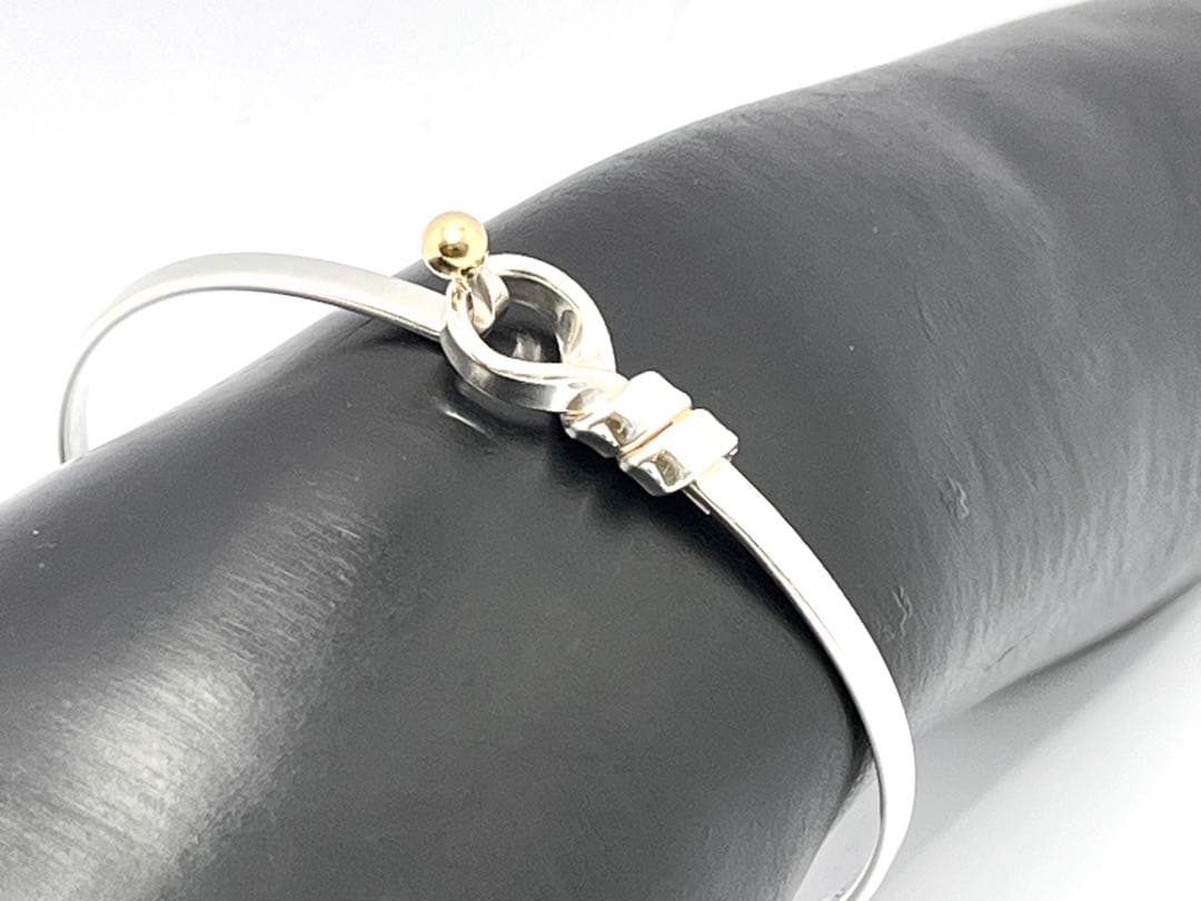 c630 美品　ティファニー　ラブノット　フック&アイ　バングル　750/925