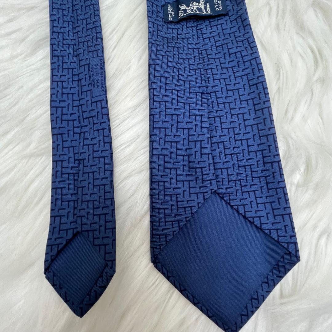 エルメス　ルイヴィトン　ネクタイ シルク100％　ブルー系　2本セット