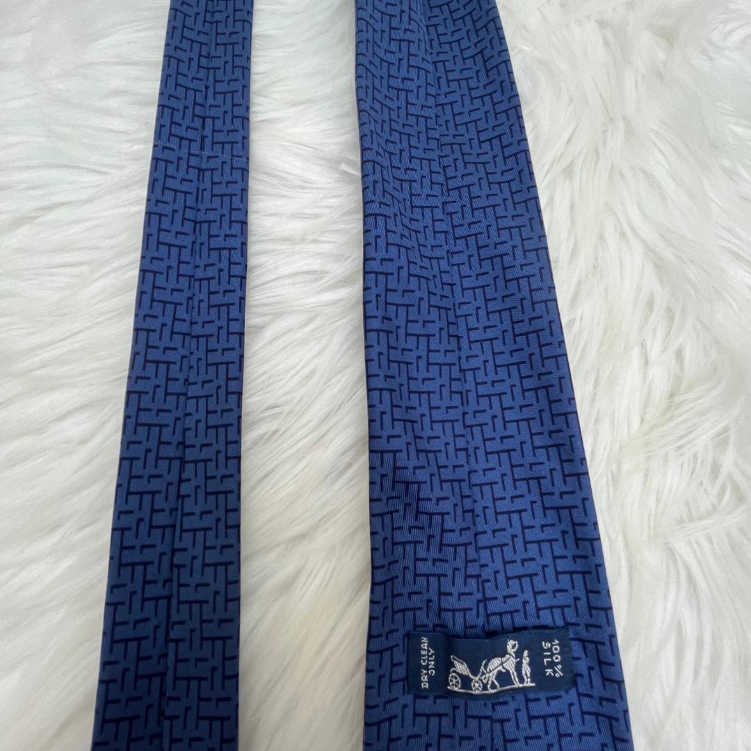 エルメス　ルイヴィトン　ネクタイ シルク100％　ブルー系　2本セット