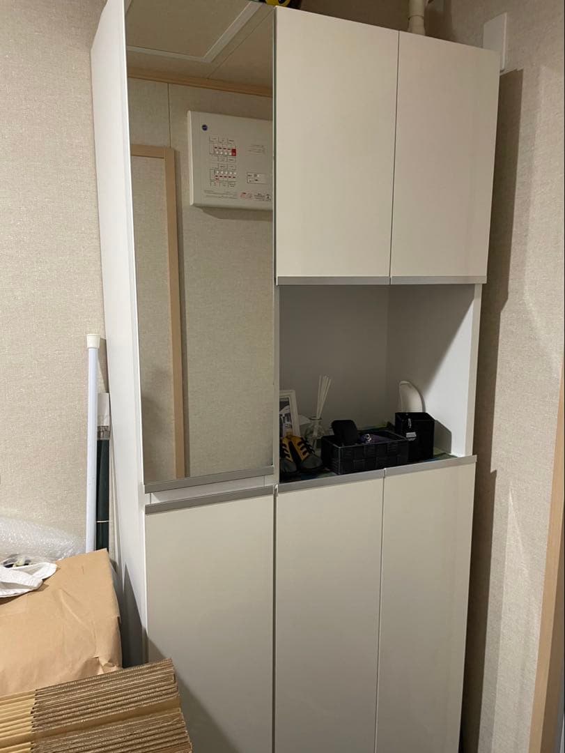 u*a様 ツヤあり ホワイト シューズラック 靴箱