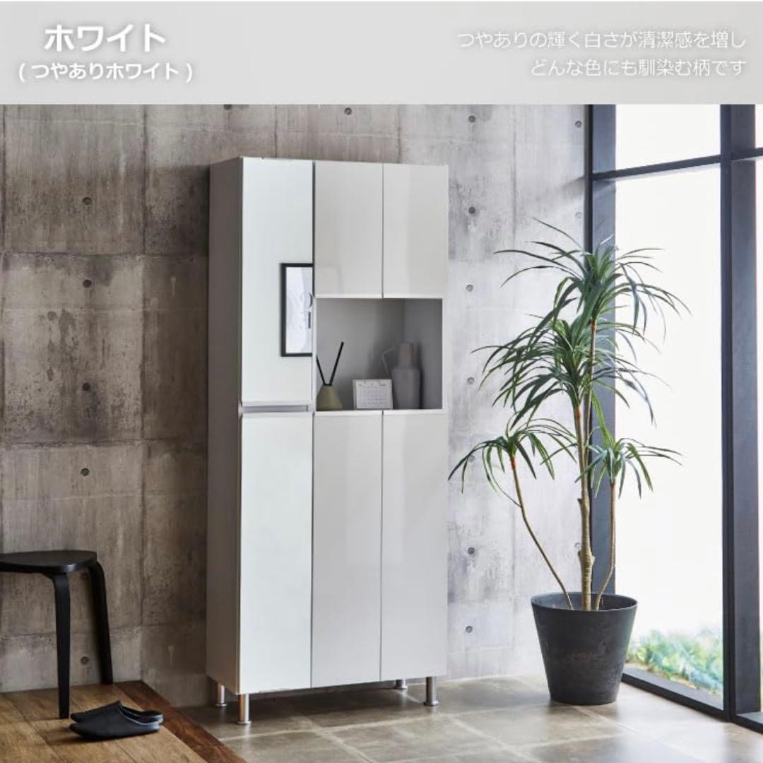 u*a様 ツヤあり ホワイト シューズラック 靴箱