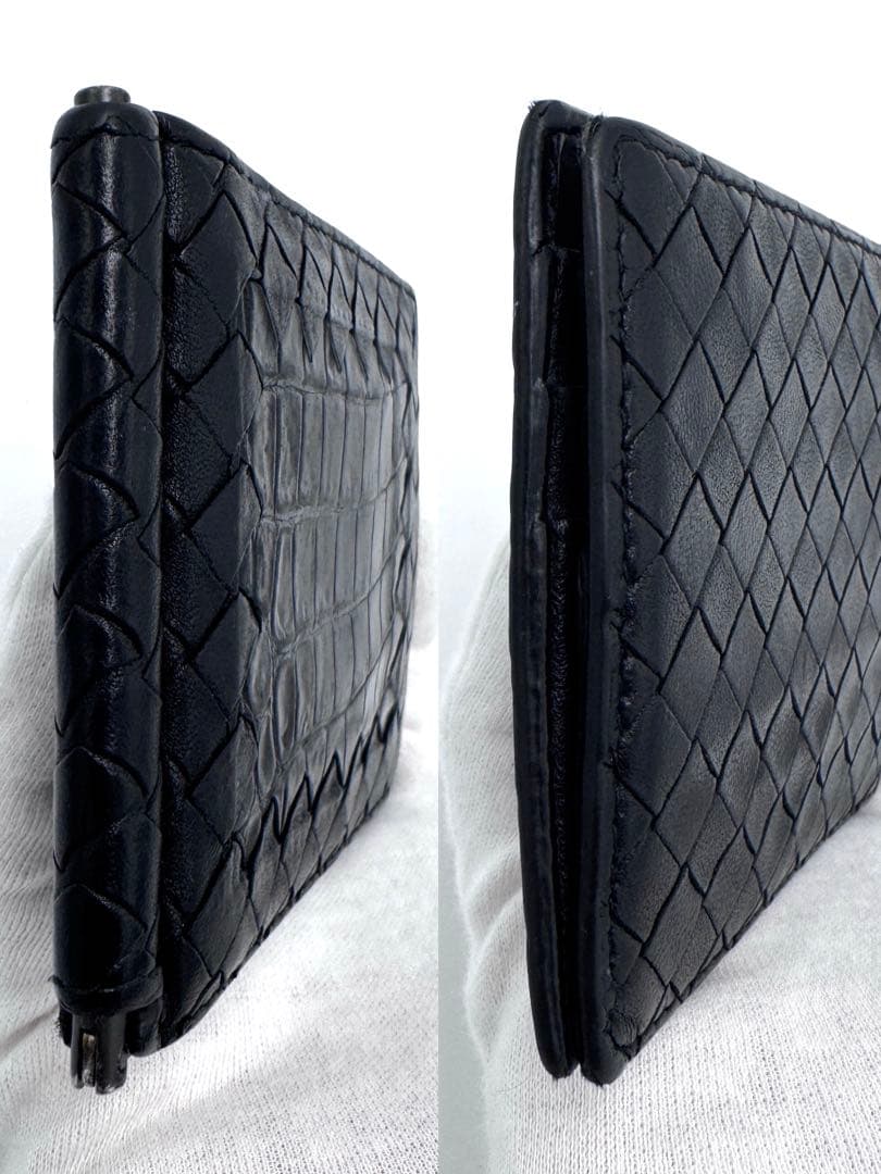 【希少】ボッテガヴェネタ イントレチャート マネークリップ クロコダイル レザー