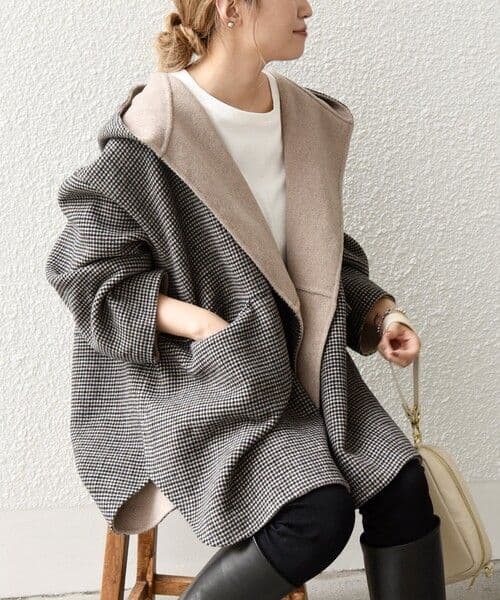 【未使用品】SHIPS any シップス リバー フーデット ミディ コート2