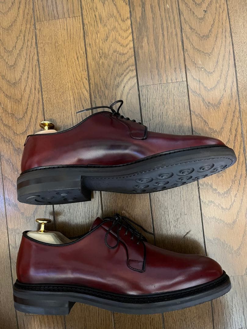 【未使用】Berwickバーガンディ　コードバン　ドレスシューズ