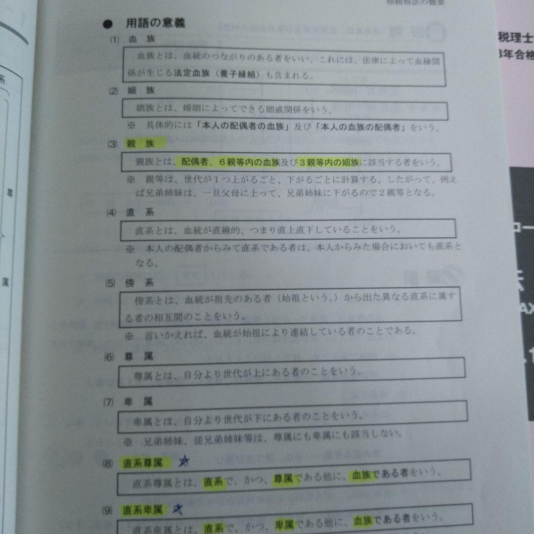 TAC 税理士　2023年　相続税法