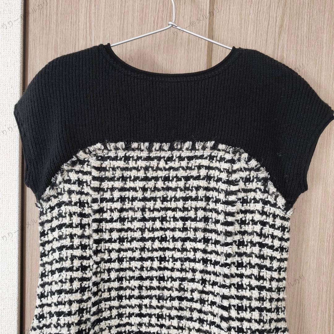 美品・現行品・36　BALLSEY　ニットコンビツイードワンピース　ボールジィ