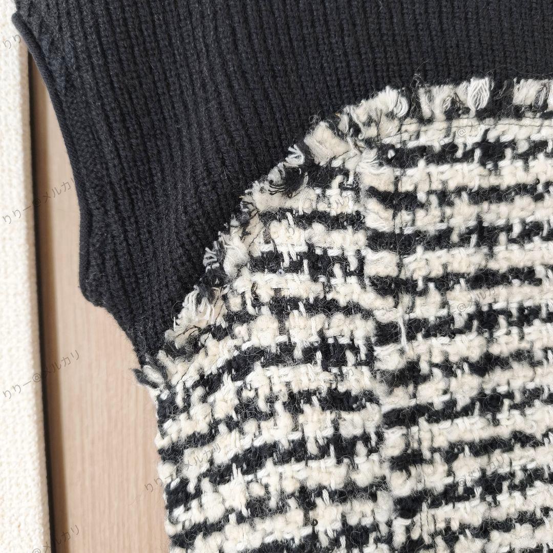 美品・現行品・36　BALLSEY　ニットコンビツイードワンピース　ボールジィ