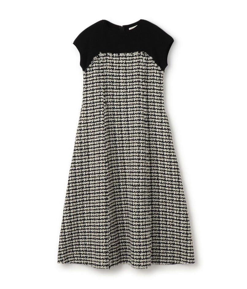 美品・現行品・36　BALLSEY　ニットコンビツイードワンピース　ボールジィ