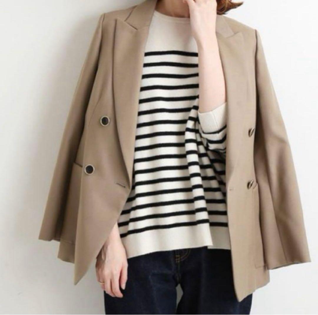 イエナ　ウールダブルブレスト テーラードジャケット ベージュ 金ボタン　IENA