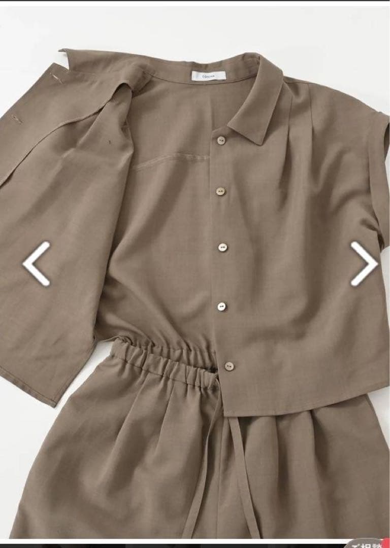 Cohina【吸水速乾】セミドッキングオールインワン-short グレージュ