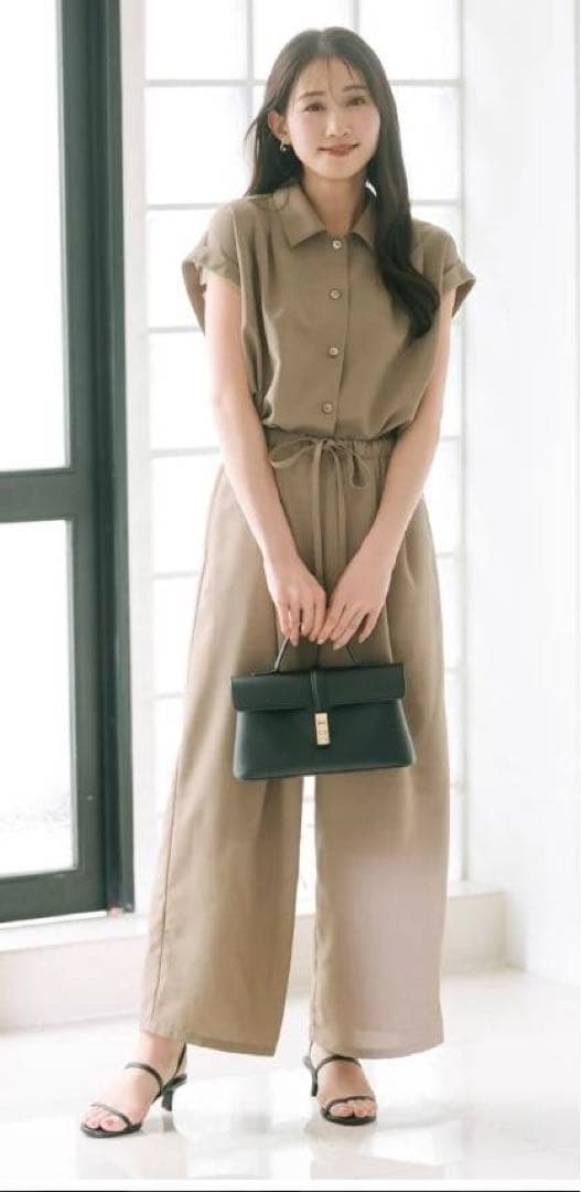 Cohina【吸水速乾】セミドッキングオールインワン-short グレージュ