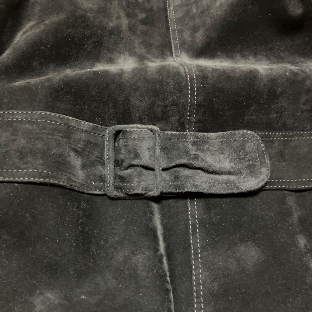 LOEWE ロングコート 黒 スエード　ヴィンテージ　美品