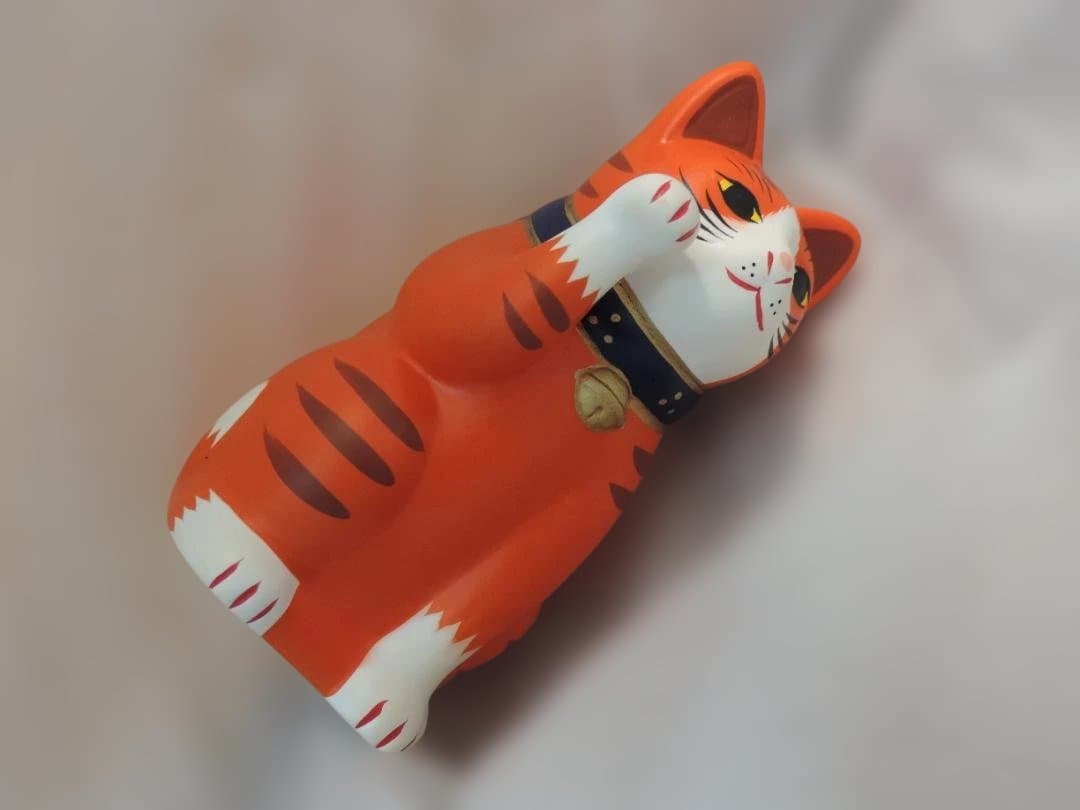 BEAMS JAPAN　まねき猫別3号　右左　藍＆橙色　未使用品開封　391K〇