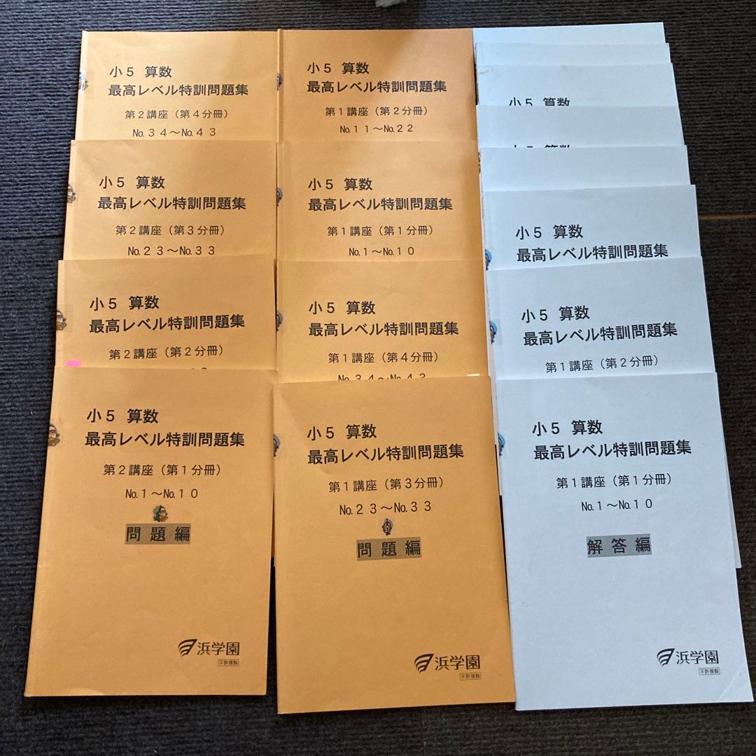 浜学園　小5 算数　最高レベル特訓　全集