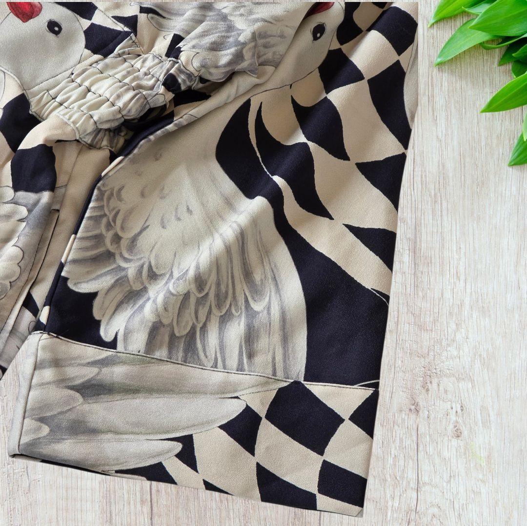 重宗玉緒 コラボ ワンピース 着物 鳩 冬 和装 和服 カジュアル 現代和装　袷