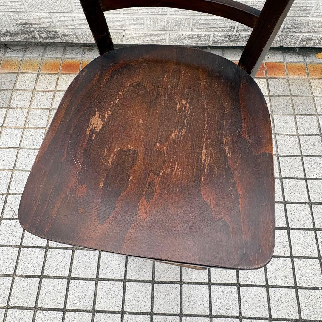 ③ 北欧レトロ 木製椅子 ベントウッドハイスツール バーチェア ビンテージ